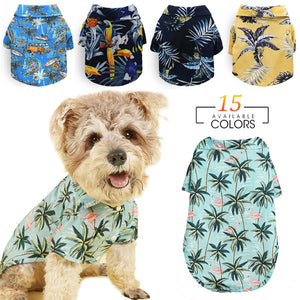 Hawaii Dog Clothes Summer Beach Pet T-Shirt For Small Medium Larger Dogs Puppy Cat Chihuahua Clothing Pet Costume Coat - urgentneedsshop