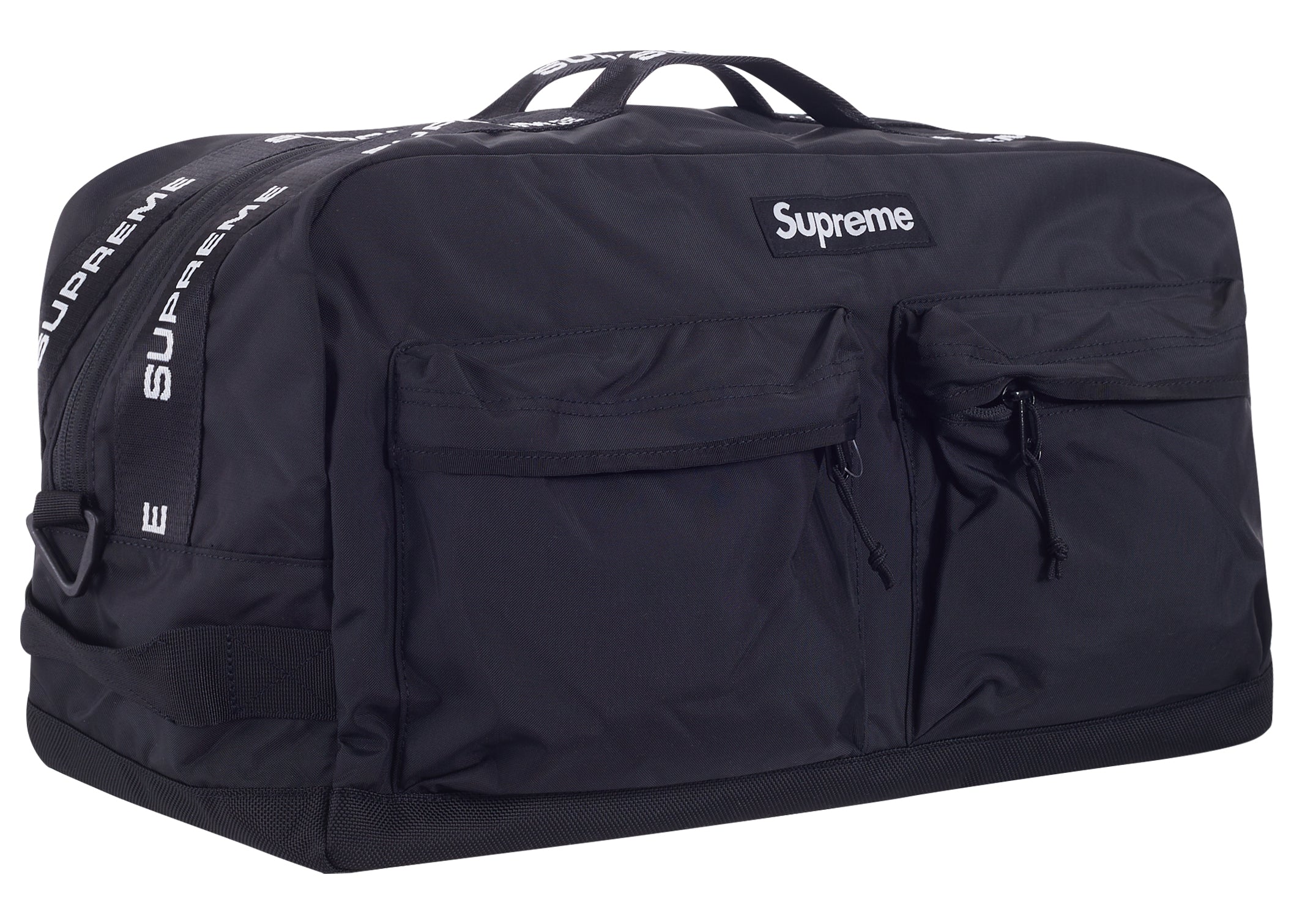 supreme duffle bag black