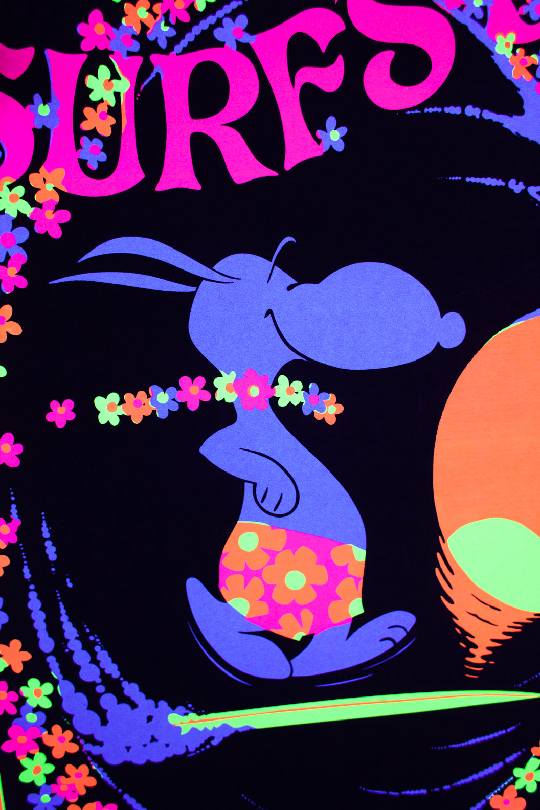 Surf S Up Vintage Snoopy Blacklight Screenprint These Days