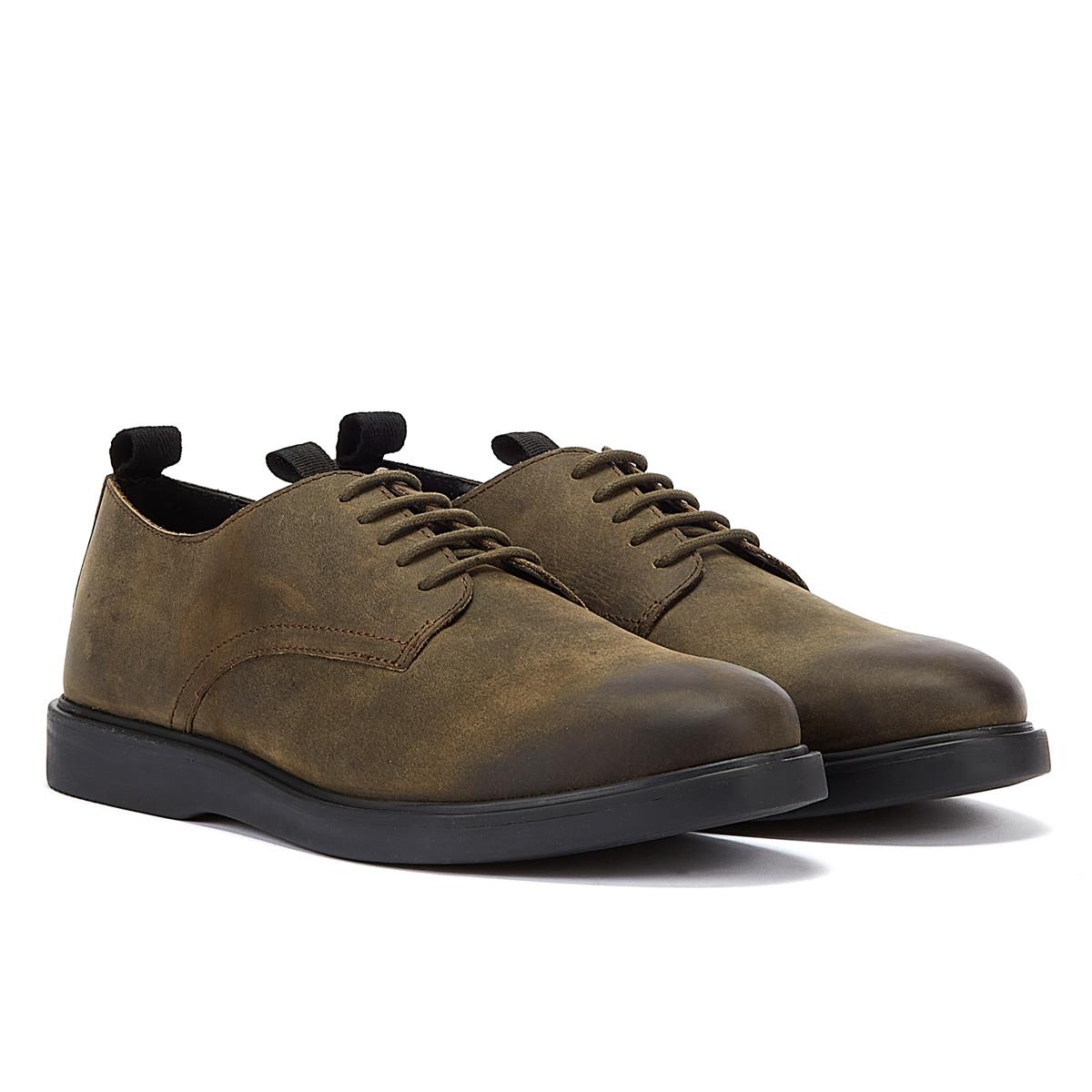 Hudson Chaussures À Lacets Vertes En Cuir Kaki Pour Hommes De Barnstable