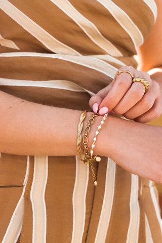 White Blossom Bracelet Gold