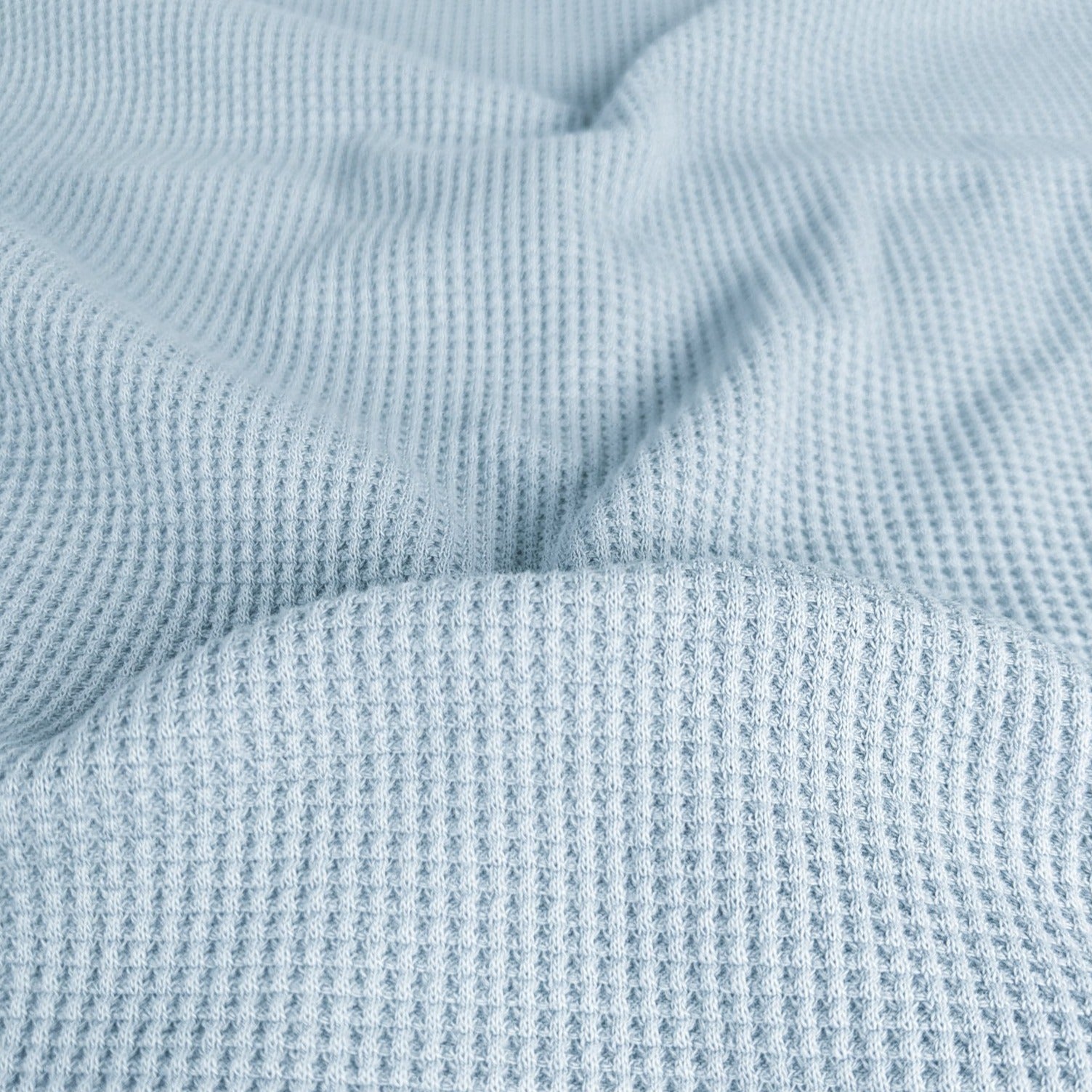 Organic Cotton Stretch Thermal Waffle Knit Blue Heaven Sitka Fabrics