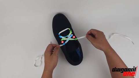 shoe lace pattern narrow feet start skip row