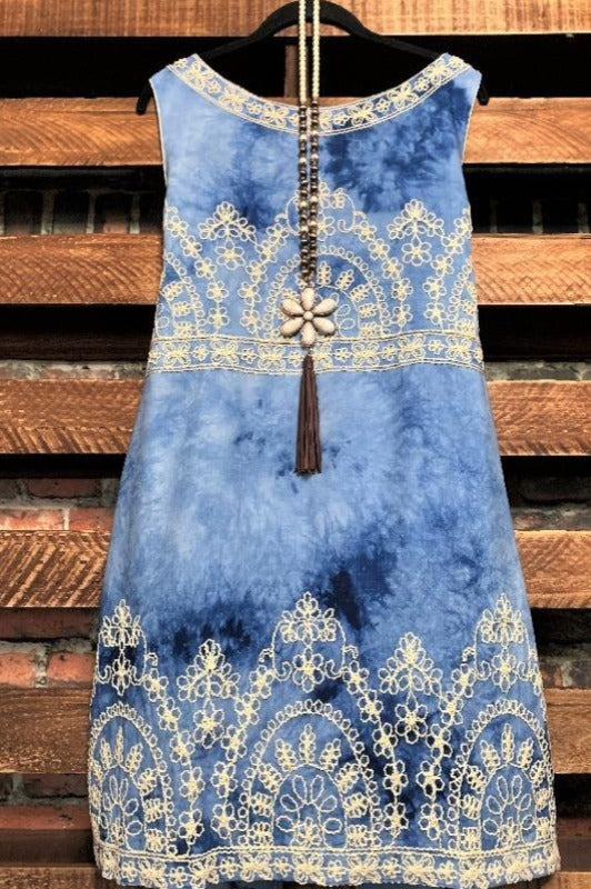 blue hippie dress