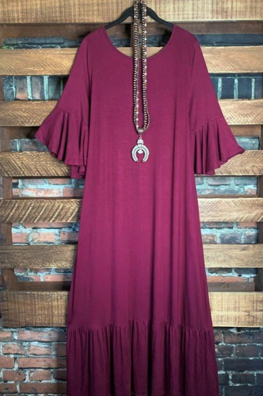 burgundy boutique dress