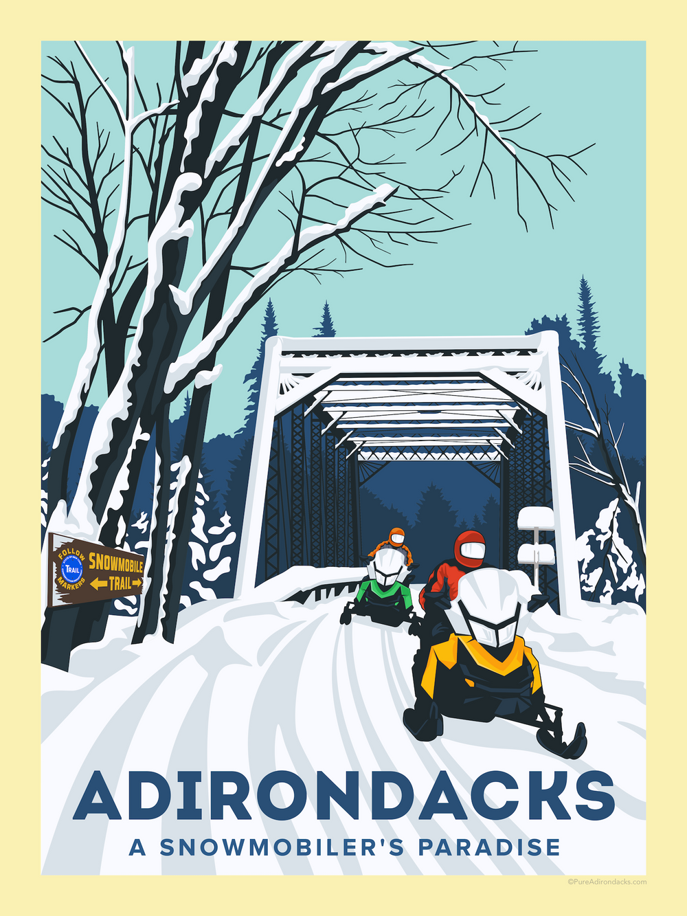 Vintage Adirondack Poster  Ausable River – Pure Adirondacks