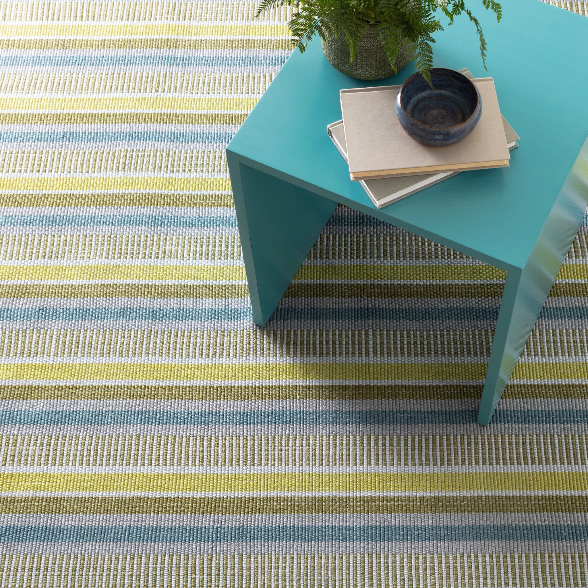 Blue/Green Handwoven Indoor/Outdoor Rug - Always Greener