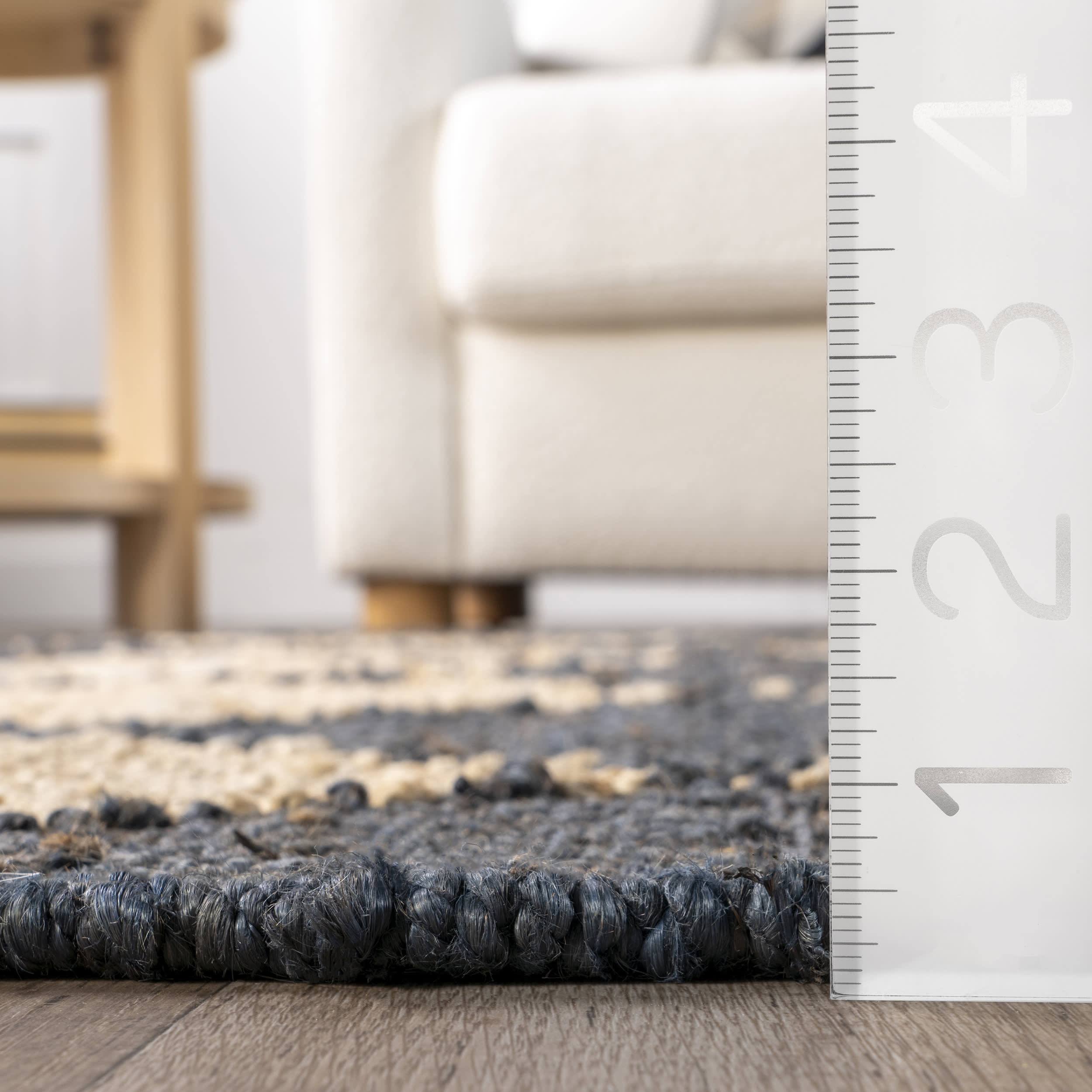 Charcoal Louie Diamond Checkerboard Jute Rug