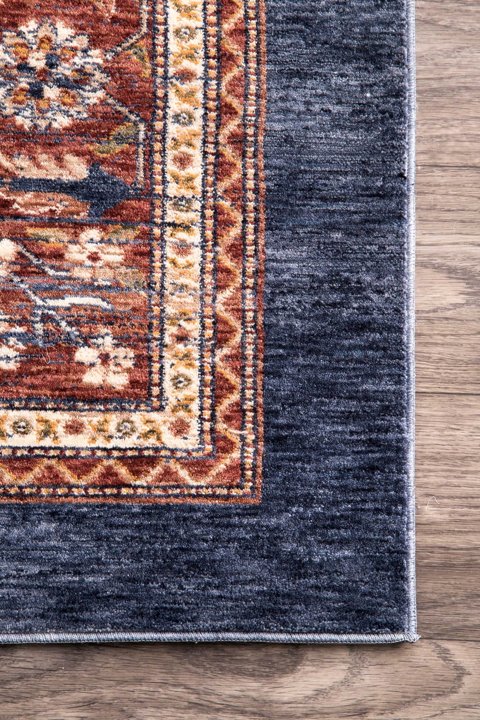 Navy Floral Rug for Leisure