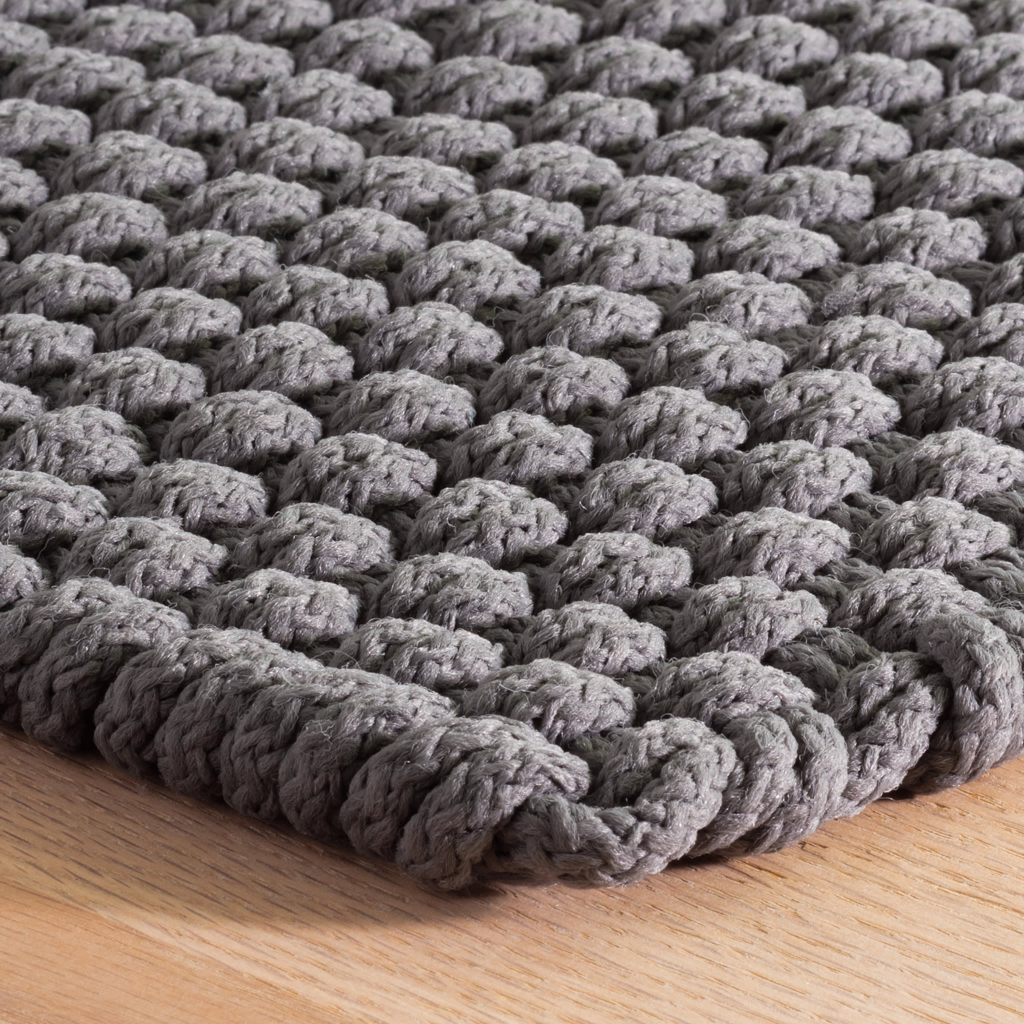 Indoor/Outdoor Graphite Rug Handwoven with Rope