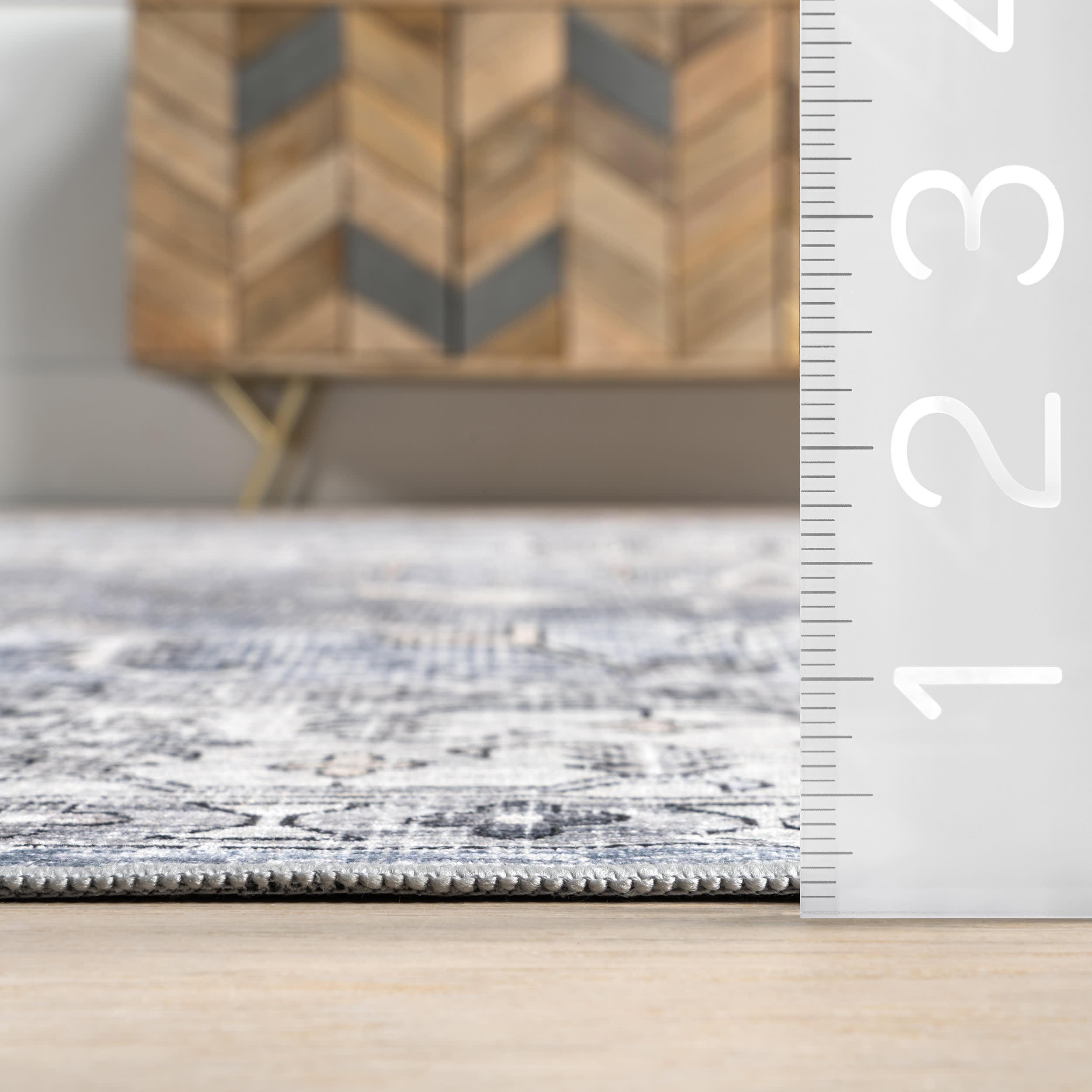Yvette Spill Proof Washable Rug | Blue