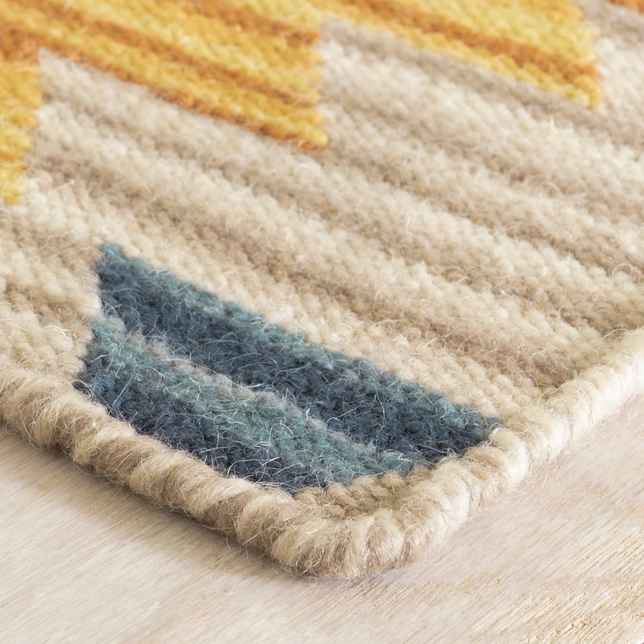 Multi-colored Handwoven Wool Wales Kilim Rug