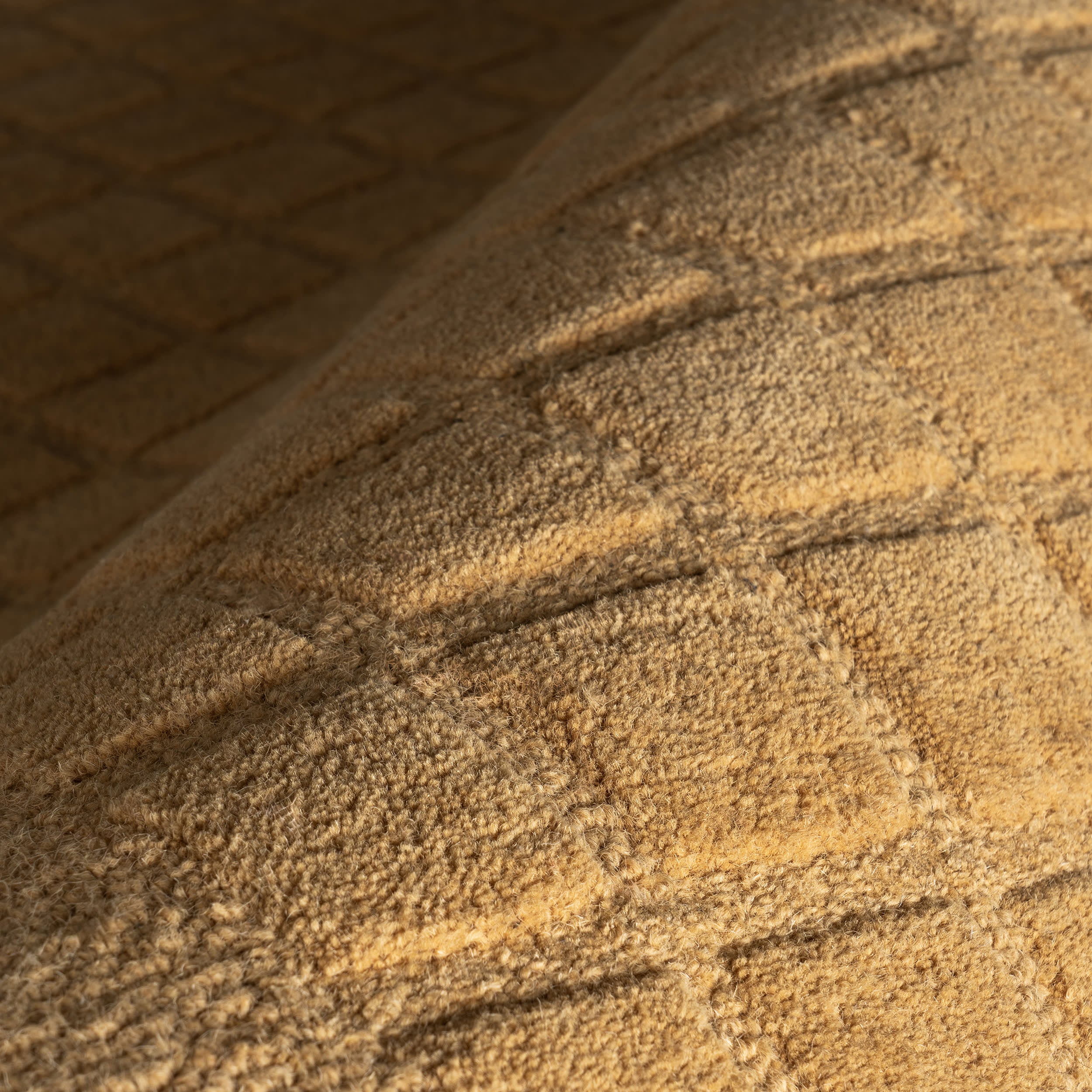 Golden Yellow Fritz Checked Wool Rug