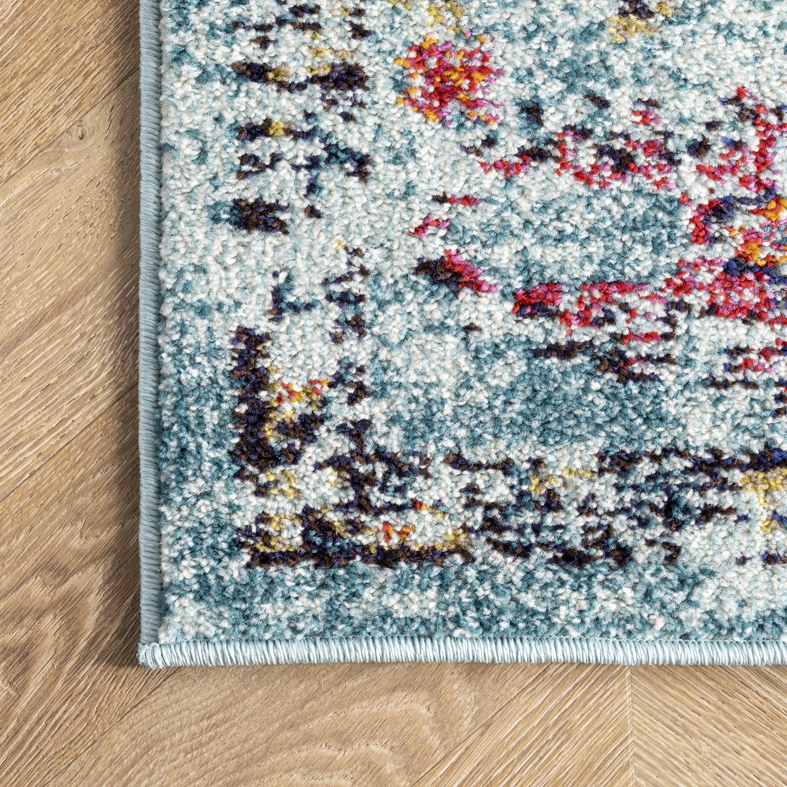 Iris Fading Oriental Medallion Rug | Aqua