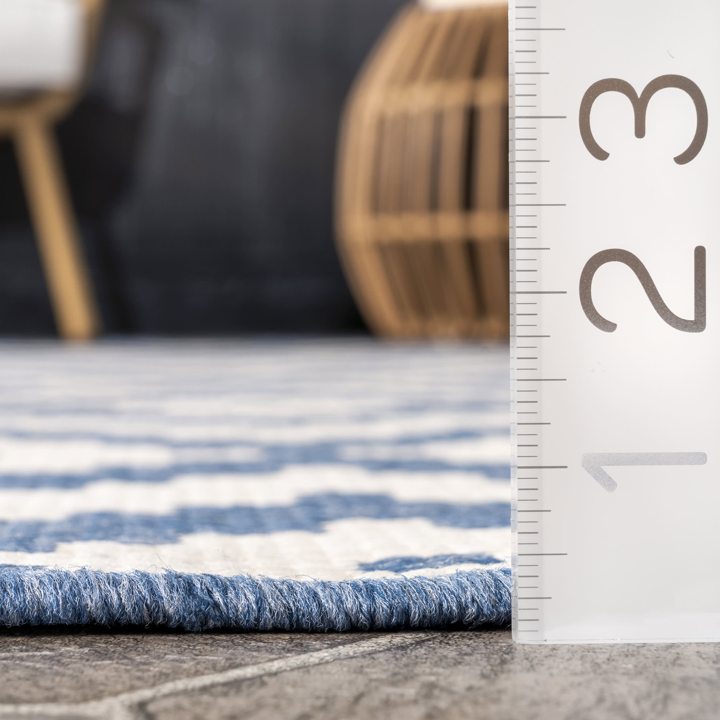 Blue Diamond Trellis Rug for Indoor and Outdoor Use