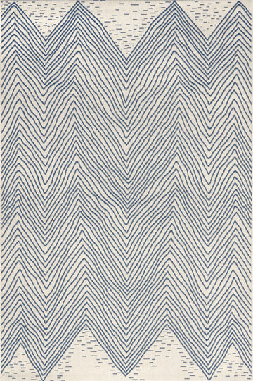 Wavy Chevron Indoor/Outdoor Rug | Blue