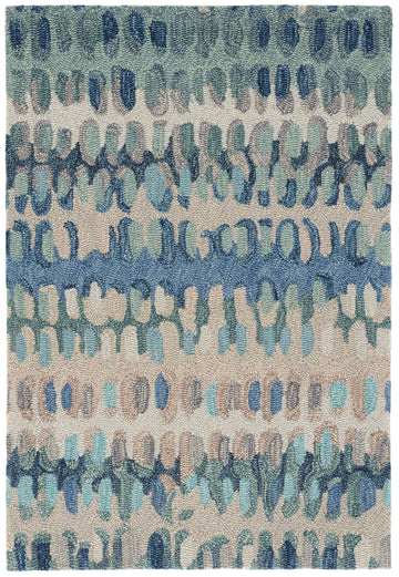 Paint Chip Hand Micro Hooked Wool Rug | Blue