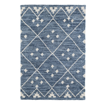 Kota Handwoven Wool Rug | Indigo