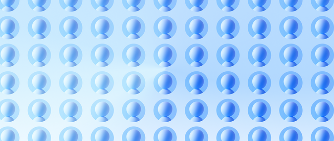 A pattern of blue spheres arranged in rows on a lighter blue background, creating a visually soothing and repetitive design.