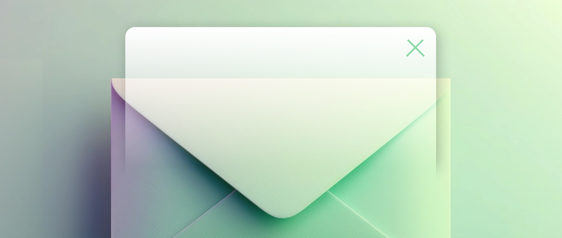 Minimalist design of a digital envelope icon with pastel gradient background.