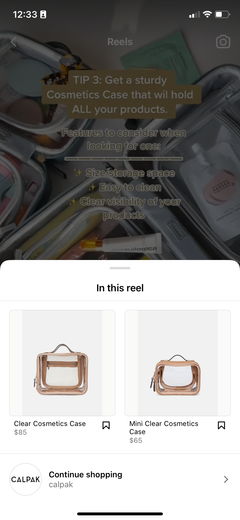 social-commerce-calpak-instagram-reel-product-tag