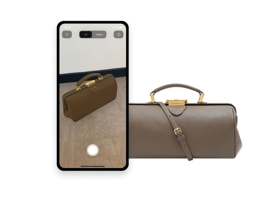 Image of AR experience offered by Shopify merchant The Cambridge Satchel Company