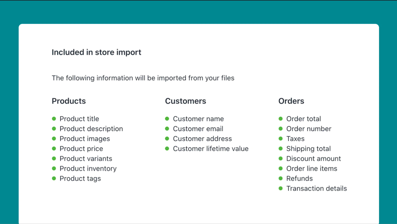 image of Shopify's importer app for website replatforming