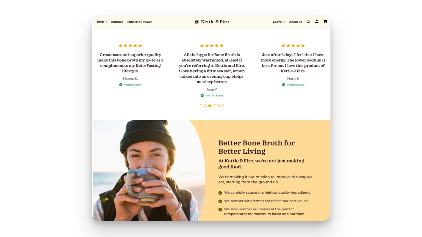 Kettle & Fire adds Verified Buyer labels to reviews to build trust with shoppers