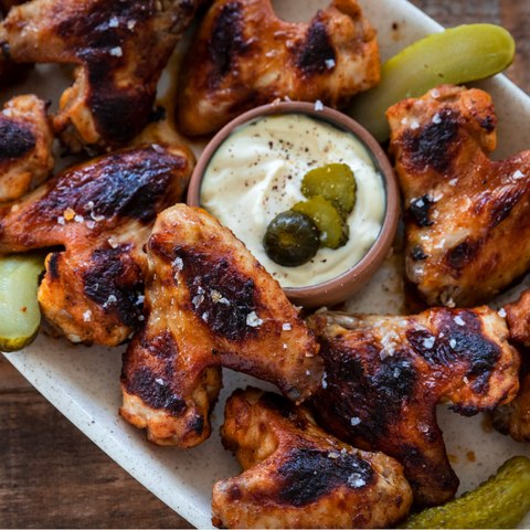 Dill and garlic pickle brined wings