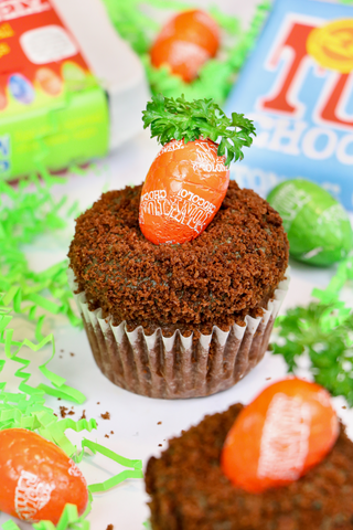 Tony's Chocolonely carrot dirt cupcake