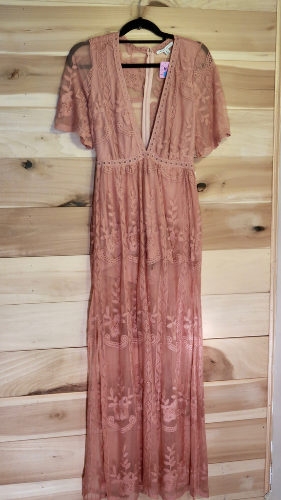 maxi dress with romper underneath