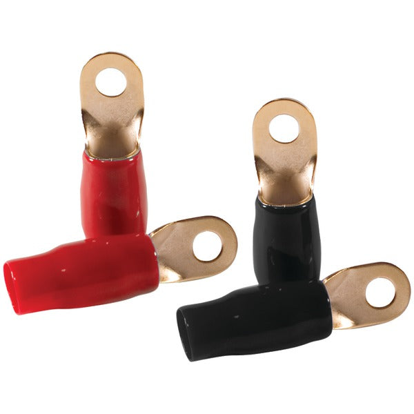 DB Link RT4 4-Gauge 5-16" Ring Terminals, 4 pk (Gold Plated, 2 Red & 2 Black)