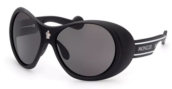 Moncler Sunglasses Mod. Grey Oval Unisex Gwwt1 In Black