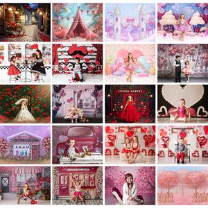 1Valentine Day Backdrops Kids Adult Photography Baby Child Birthday Cake Smash Props Rose Dating Floral Garden Background - backdroptop