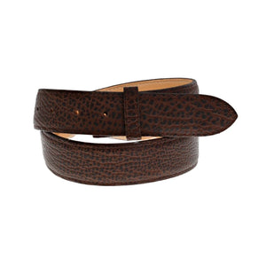 Clint Orms Straight Belt - Genuine American Bison - Chocolate - Mavericks of Scottsdale