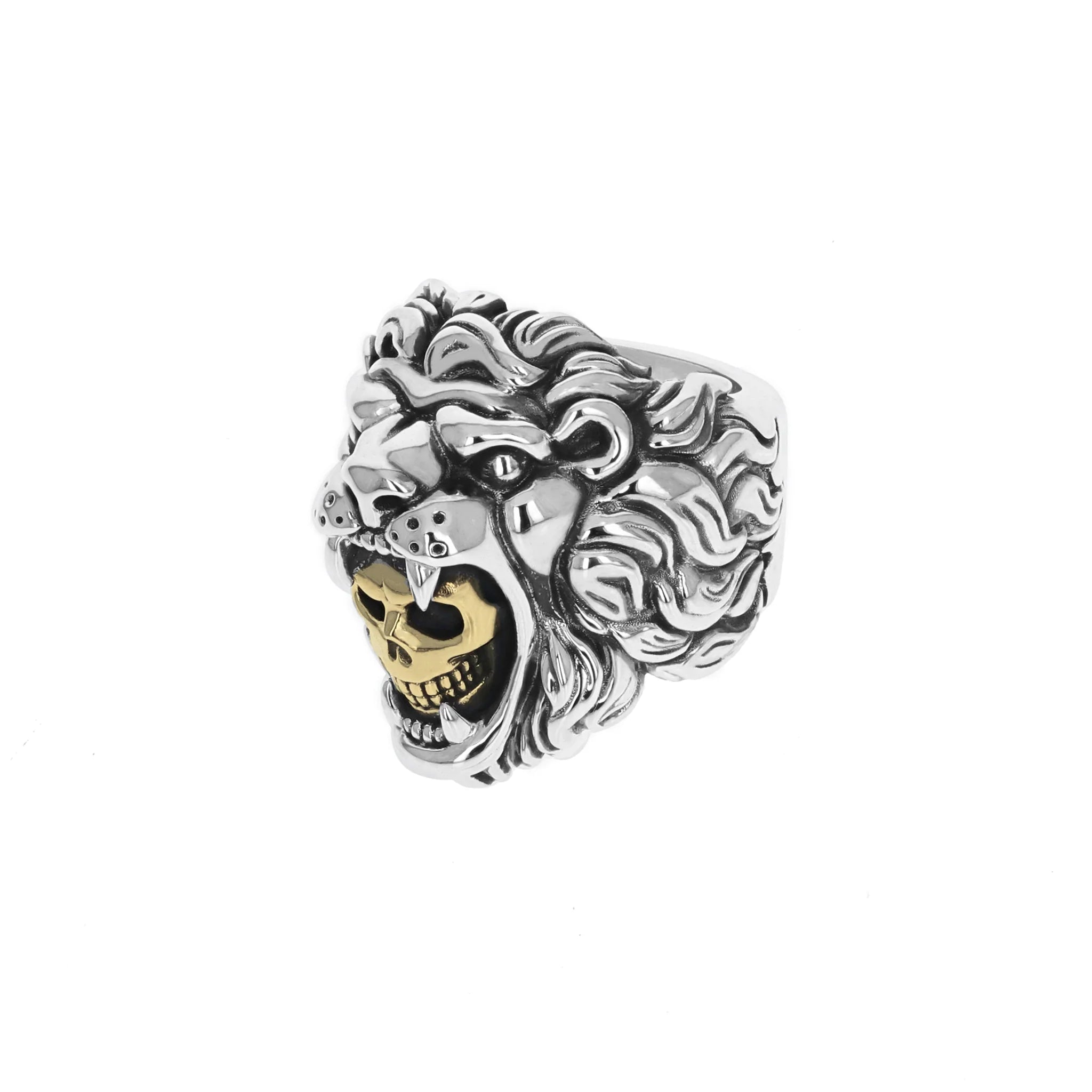 King Baby Lion Ring with Gold Alloy Skull, 13