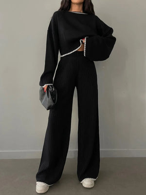 Sweater Set Wide Leg Pants - Stiloistic Boutique