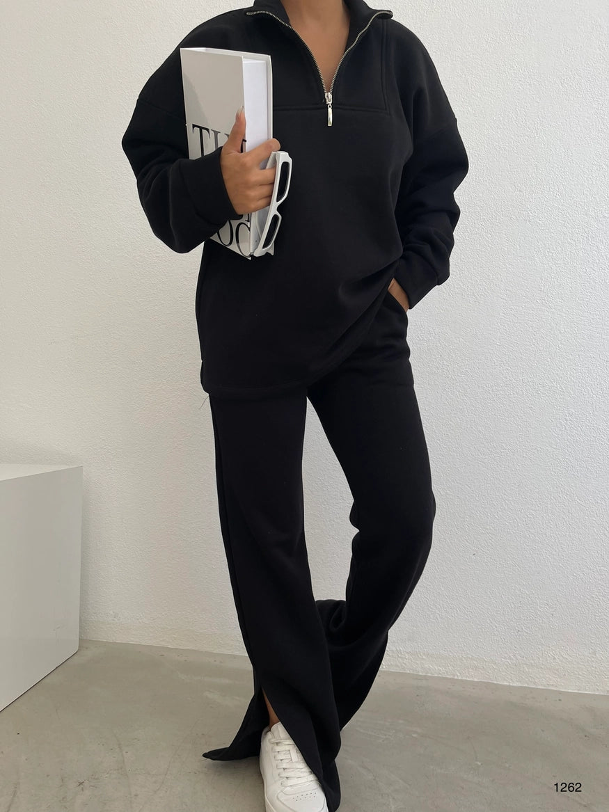 Hanover Black Tracksuit with Slit