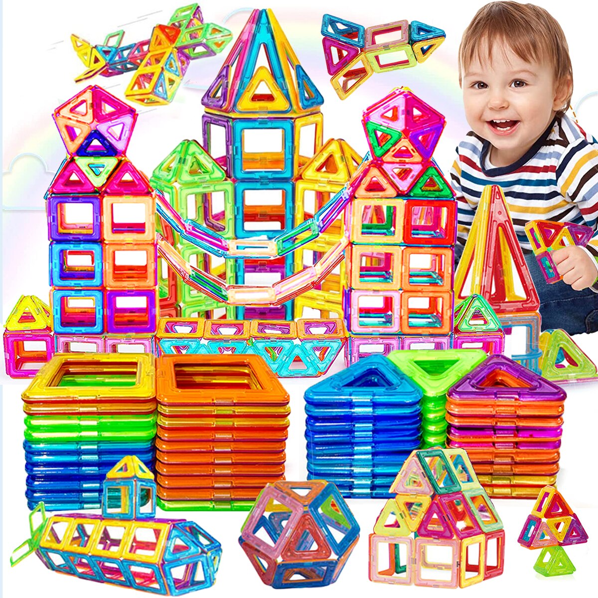 Magnet Toys for Kids DIY Large and Small Magnetic Building Blocks