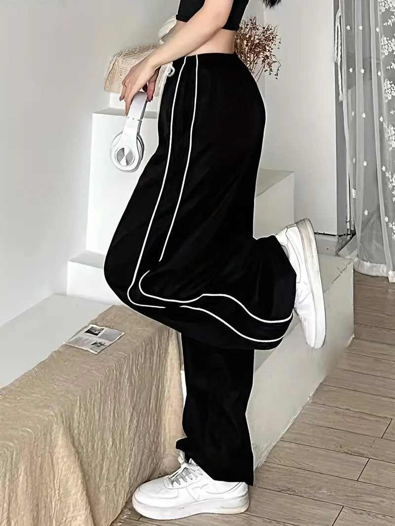 Product Image for Ravikna | Sport Svart Kontrast Baggy Sweatpants, M