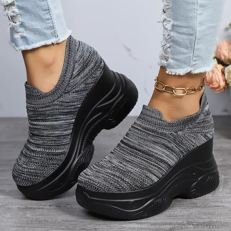 Product Image for Ravikna | Slip on Plattform Sneakers Med Myk Såle, Grå / 35