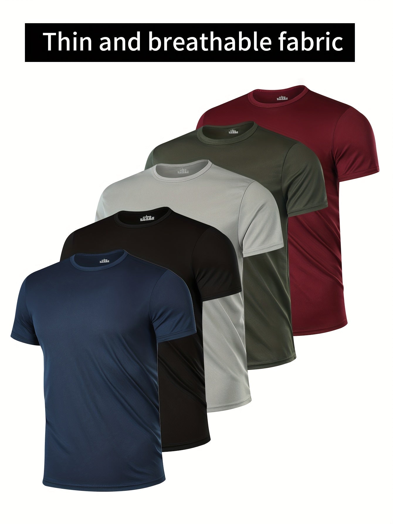 Product Image for Ravikna | 5 Pakke med Sport-og Allsidige T-skjorter med Rund Hals, 5Pack Fargekombinasjon 1 / L(50)