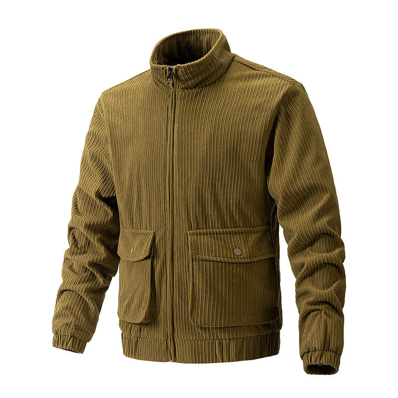 Product Image for Ravikna | Herre Cordjakke Med Ståkrage Og Lomme, Khaki / XXXL