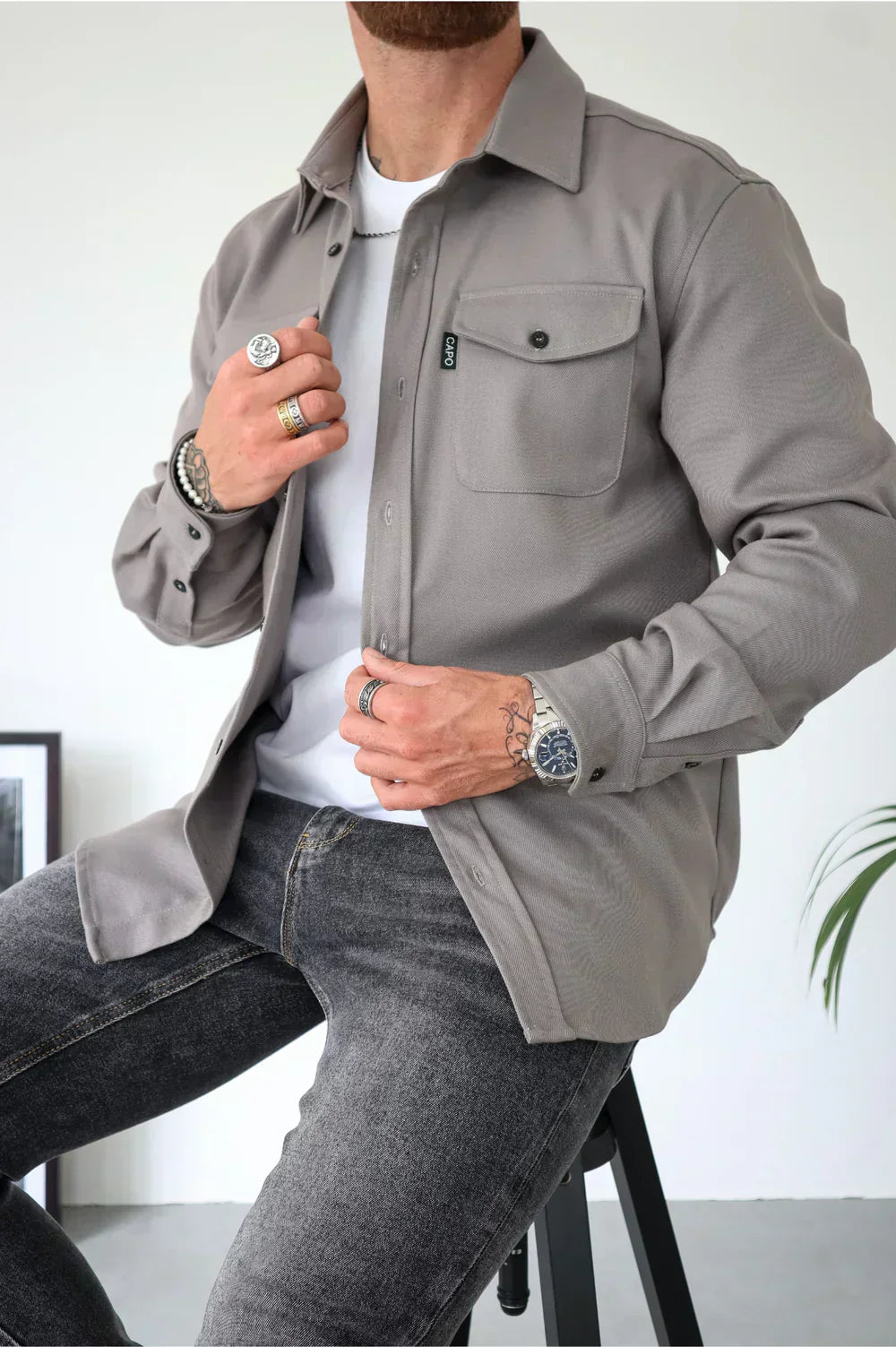 Product Image for Ravikna | Festskjorter med polo-krage for menn, Grå / M