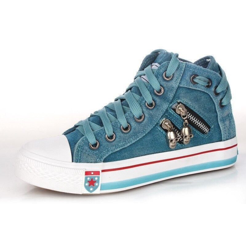 Product Image for Ravikna | Pustende High Top Sneakers For Damer i Størrelse Plus, Himmelblå / 40