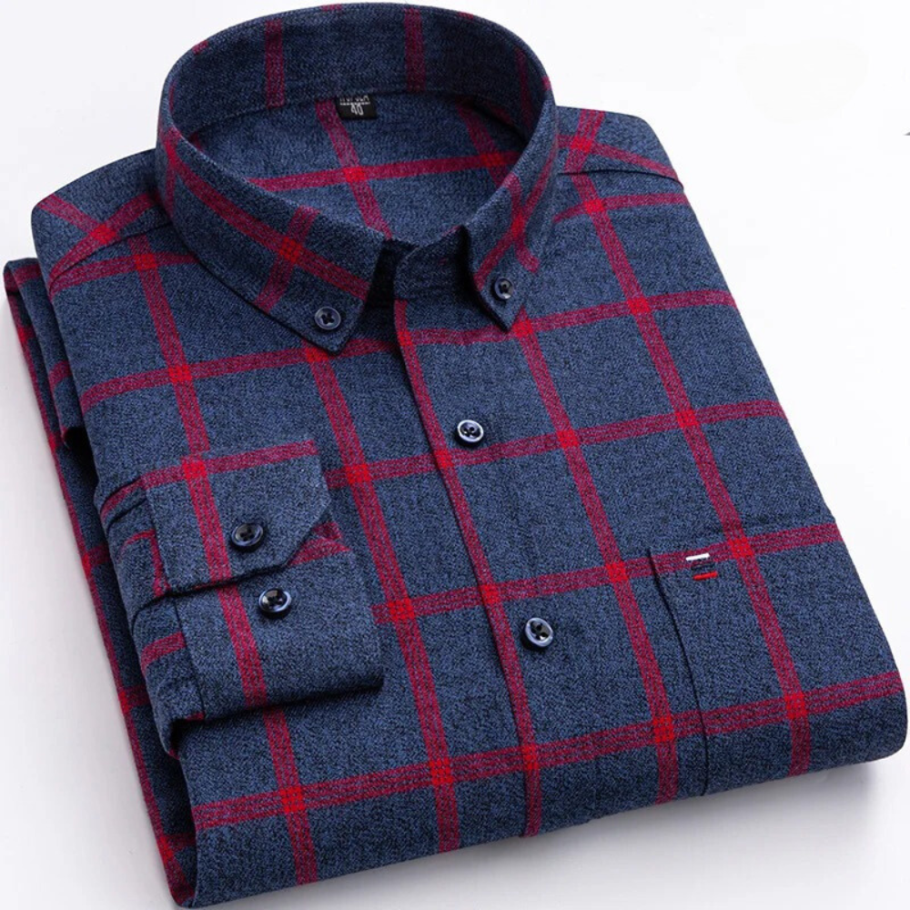 Product Image for Ravikna | Lange ermer knapp lukking kjole skjorte herre skjorter, Rot / XL