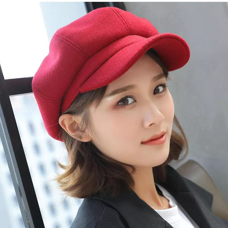 Product Image for Ravikna | Newsboy Caps for Damer - Chic & Allsidig, Rød
