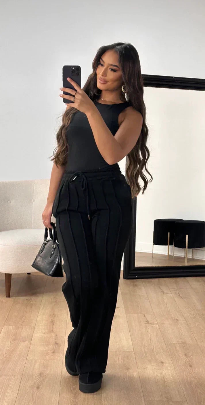 Product Image for Ravikna | Lockere Hose Mit Weitem Bein Für Frauen, Schwarz / M