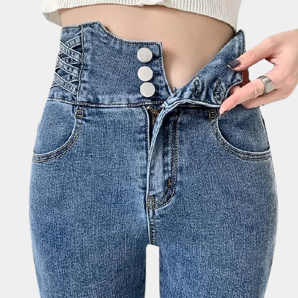 Product Image for Ravikna | Slim Fit High Street Jeans for kvinner, Blå / 38