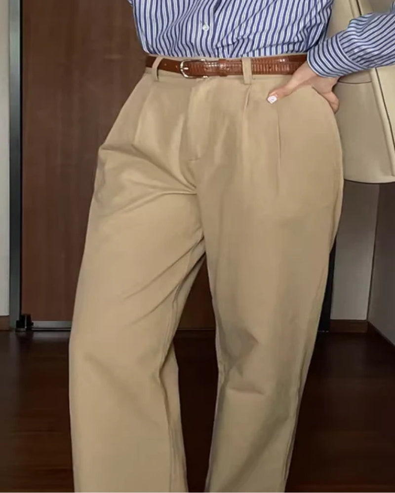 Product Image for Ravikna | Maßgeschneiderte Weite Hosen Business Chic Luxus Stoff, Khaki / 2XL
